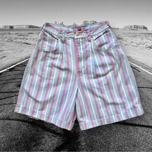 Vintage 90’s Gloria Vanderbilt Red/White/Blue Light Wash Denim Jean Shorts Jorts
